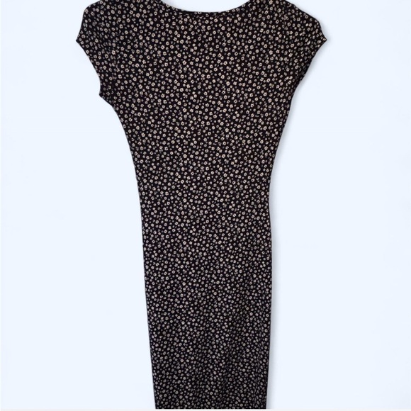 Jessica Simpson Black and white  ditsy floral middle cutout Midi Dress size S - Picture 4 of 5